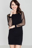 Elegant Sporty Stretch Cotton Dress with Mesh Sleeves