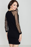 Elegant Sporty Stretch Cotton Dress with Mesh Sleeves