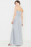 Elegant Maxi Dress with Corset Top and Side Slit