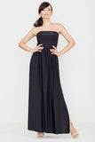 Elegant Maxi Dress with Corset Top and Side Slit