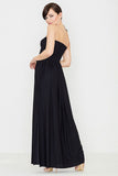 Elegant Maxi Dress with Corset Top and Side Slit