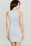 Fitted Sleeveless Foam Pencil Dress with Back Zipper