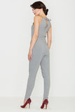 Chic Long Tapered Leg Suit with Slit and Chain Detail