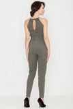 Chic Jumpsuit with Tapered Legs and Metal Chain Detail