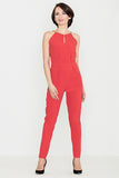 Chic Long Tapered Leg Jumpsuit with Elegant Chain Detail