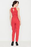 Chic Long Tapered Leg Jumpsuit with Elegant Chain Detail
