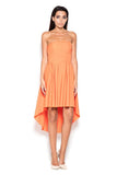 Strapless Asymmetrical Dress with Elastic Bust Support