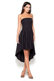 Strapless Asymmetrical Dress with Elastic Bust Support