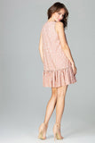 Charming Sleeveless Flared Dress with Airy Frill