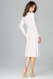 Elegant Loose-Fitting Knee-Length Dress with Long Sleeves