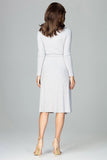 Elegant Loose-Fitting Knee-Length Dress with Long Sleeves