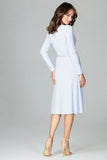 Elegant Loose-Fitting Knee-Length Dress with Long Sleeves