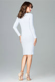 Knit Fitted Dress with Slit and Press Studs