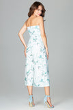 Strapless Corset Jumpsuit with Oriental Pattern