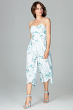 Strapless Corset Jumpsuit with Oriental Pattern