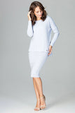 Elegant Below-Knee Skirt and Loose Blouse Set