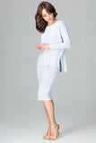 Elegant Below-Knee Skirt and Loose Blouse Set