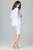 Elegant Below-Knee Skirt and Loose Blouse Set