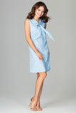 Elegant Sleeveless Dress with Decorative Tie Collar