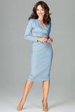 7/8 Length Dress with Long Sleeves and Heart Neckline