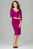 Elegant Double Neckline Cut-Off Dress for Fashionable Women