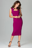 Elegant 7/8 Length Dress with Decorative Neckline
