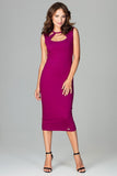 Elegant 7/8 Length Dress with Decorative Neckline