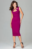 Elegant 7/8 Length Dress with Decorative Neckline
