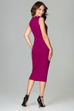 Elegant 7/8 Length Dress with Decorative Neckline