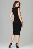 Elegant 7/8 Length Dress with Decorative Sleeveless Neckline