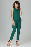 Stylish Sleeveless Blouse and Classic Trouser Set