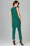 Stylish Sleeveless Blouse and Classic Trouser Set