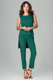 Stylish Sleeveless Blouse and Classic Trouser Set