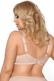 Elegant Beige Soft Bra with Lace and Tulle Detailing