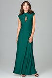 Elegant Maxi Dress with Frills and Back Tie Detail