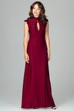 Elegant Maxi Dress with Frills and Back Tie Detail