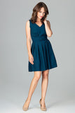 Sleeveless Cocktail Dress with Bow and Ruffle Details