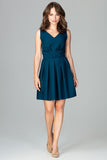 Sleeveless Cocktail Dress with Bow and Ruffle Details