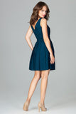 Sleeveless Cocktail Dress with Bow and Ruffle Details
