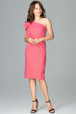 Elegant One Shoulder Ruffle Dress - Zipped & Fitted