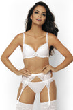 Lace-Trimmed Microfiber Thongs with Satin Bow