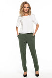 Elegant Cotton Knit Trousers with Pockets and Edge Detail