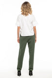 Elegant Cotton Knit Trousers with Pockets and Edge Detail