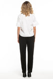 Elegant Cotton Knit Trousers with Pockets and Edge Details