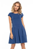Elegant Short Sleeve Dress with Contrasting Pleats