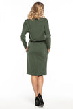 Loose Kimono-Style Cotton Knit Dress with Belt and Pockets
