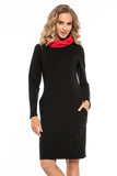 Black Cotton Knit Sports Dress with Contrasting Accents