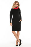 Black Cotton Knit Sports Dress with Contrasting Accents