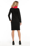 Black Cotton Knit Sports Dress with Contrasting Accents