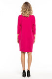 Loose-Fitting Boat Neck Dress with Pockets & 3/4 Sleeves